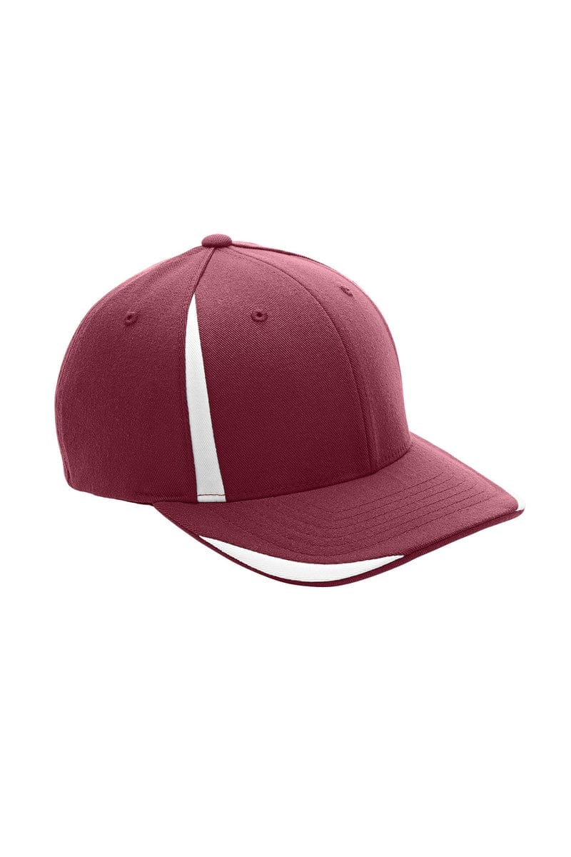 Team 365 ATB102 by Flexfit Adult Pro-Formance(r) Front Sweep Cap in Sp Maroon/ White