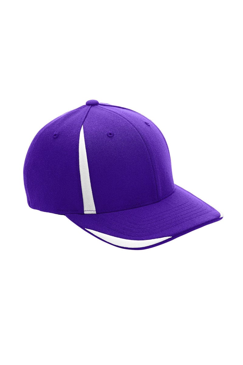 Team 365 ATB102 by Flexfit Adult Pro-Formance(r) Front Sweep Cap in Sp Purple/ White