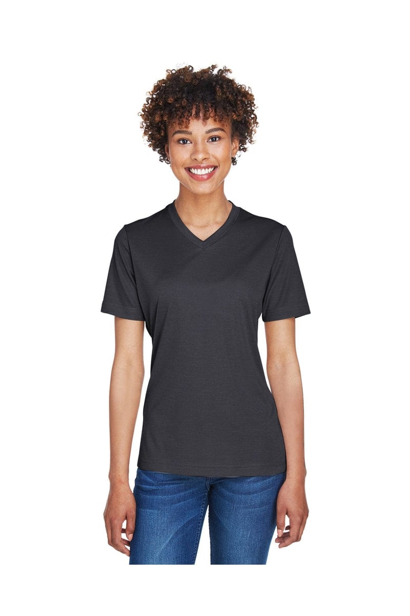 Team 365 TT11HW: Ladies' Sonic Heather Performance T-Shirt in Black Heather