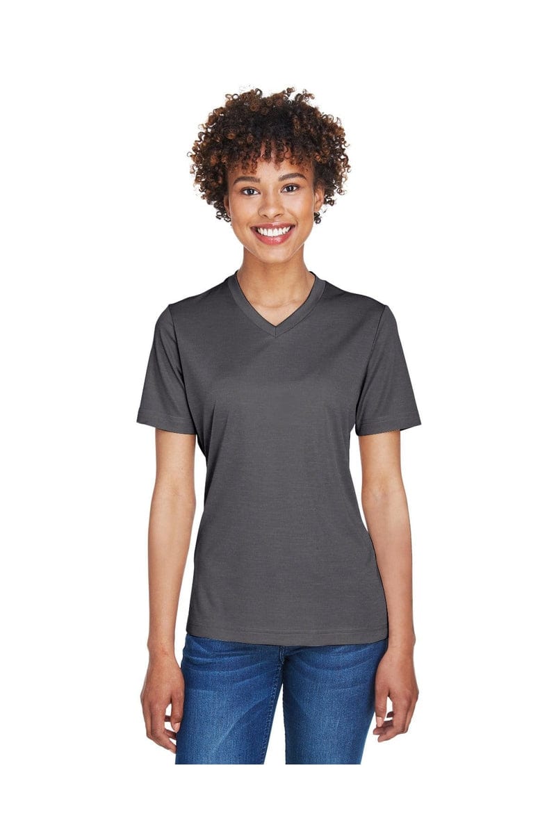 Team 365 TT11HW: Ladies' Sonic Heather Performance T-Shirt in Dk Grey Heather