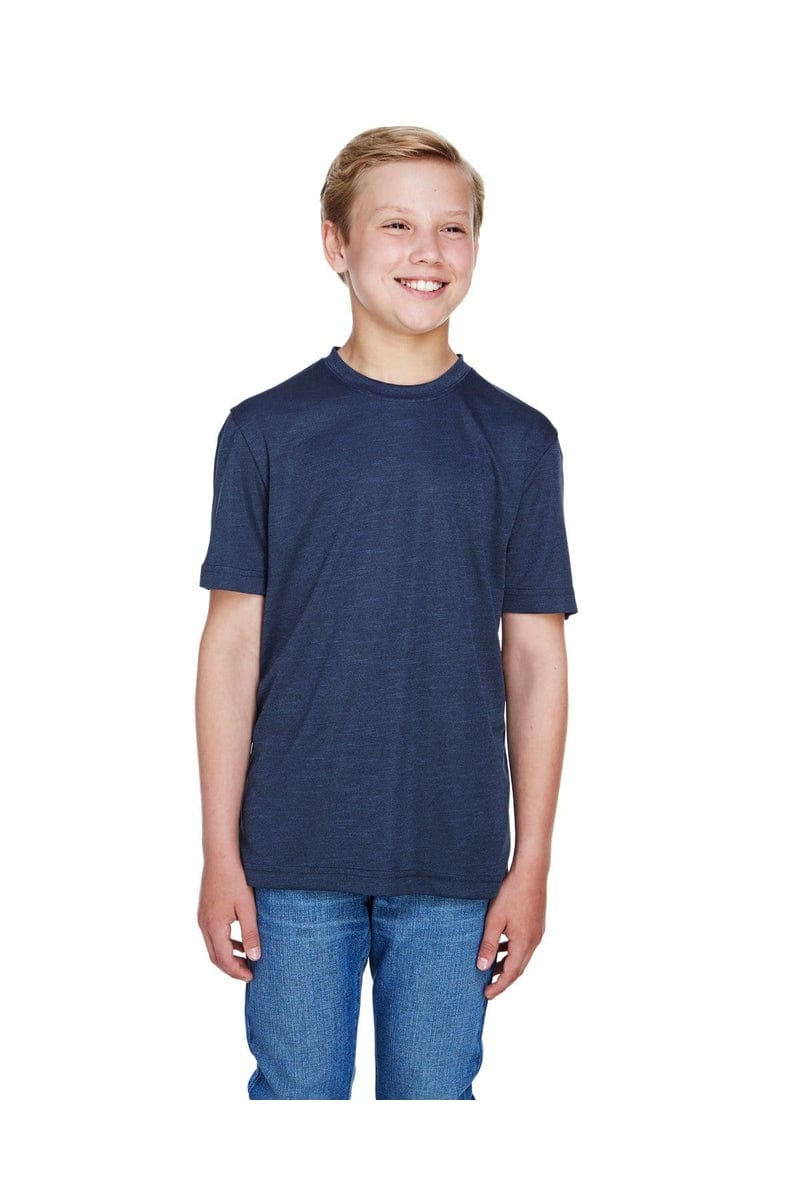 Team 365 TT11HY: Youth Sonic Heather Performance T-Shirt in Sp Drk Nvy Hth