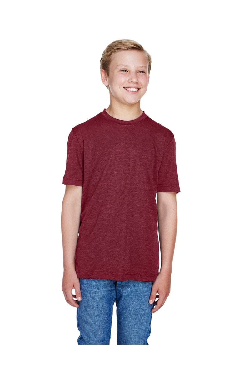 Team 365 TT11HY: Youth Sonic Heather Performance T-Shirt in Sp Maroon Hthr