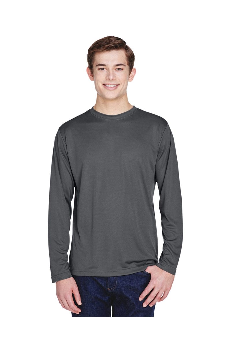 Team 365 TT11L: Men's Zone Performance Long-Sleeve T-Shirt in Sport Graphite