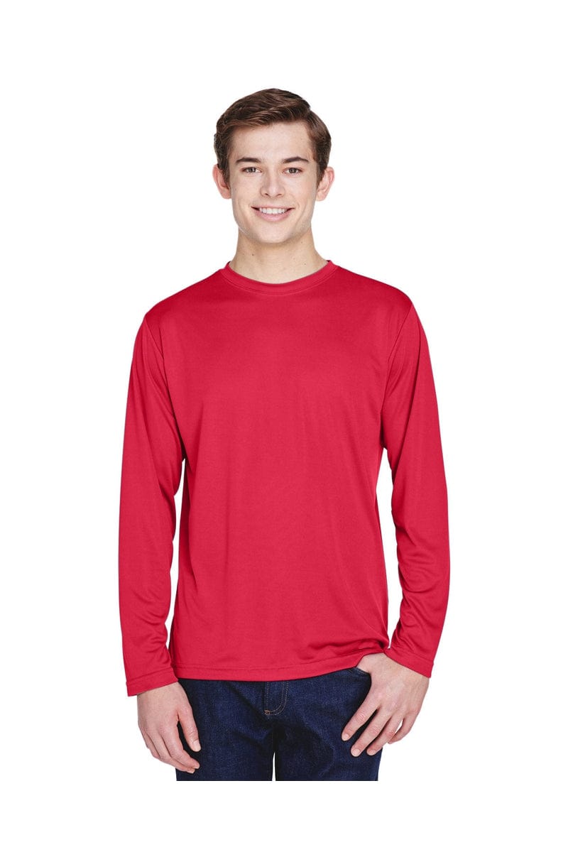 Team 365 TT11L: Men's Zone Performance Long-Sleeve T-Shirt in Sport Red