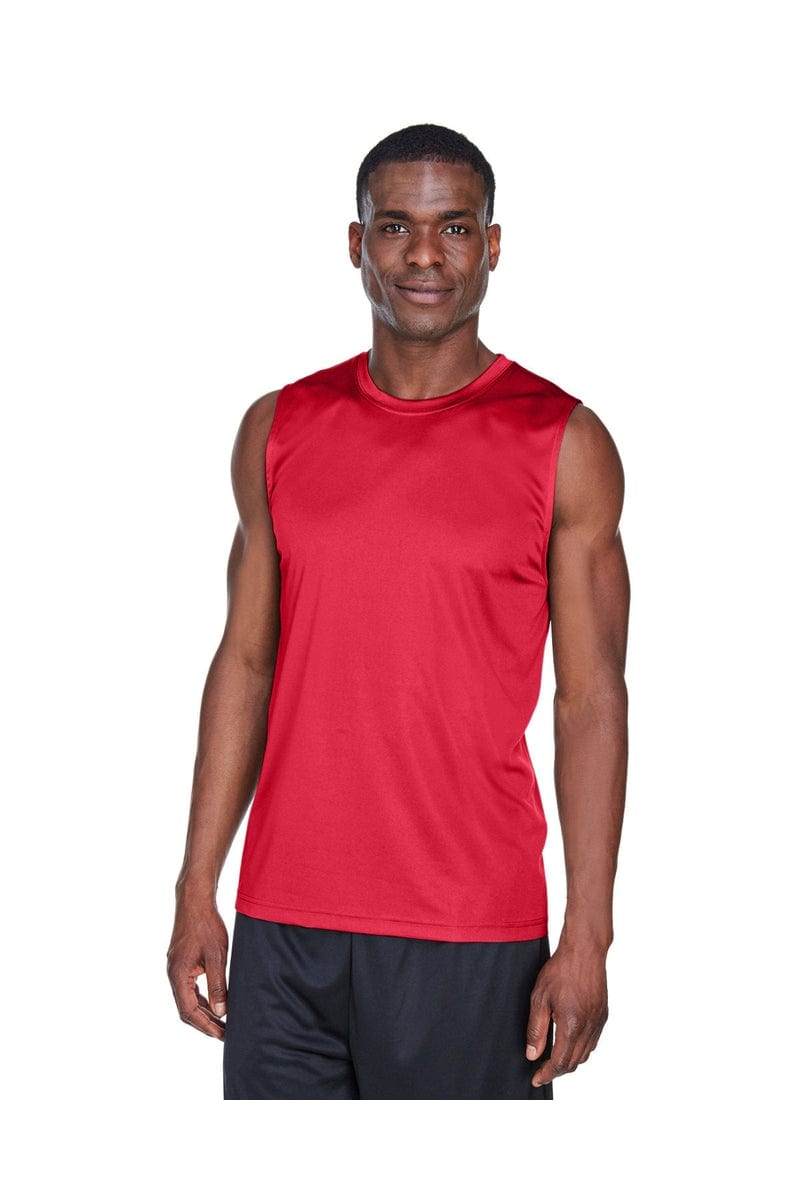 Team 365 TT11M: Men's Performance Muscle T-Shirt in Sport Red
