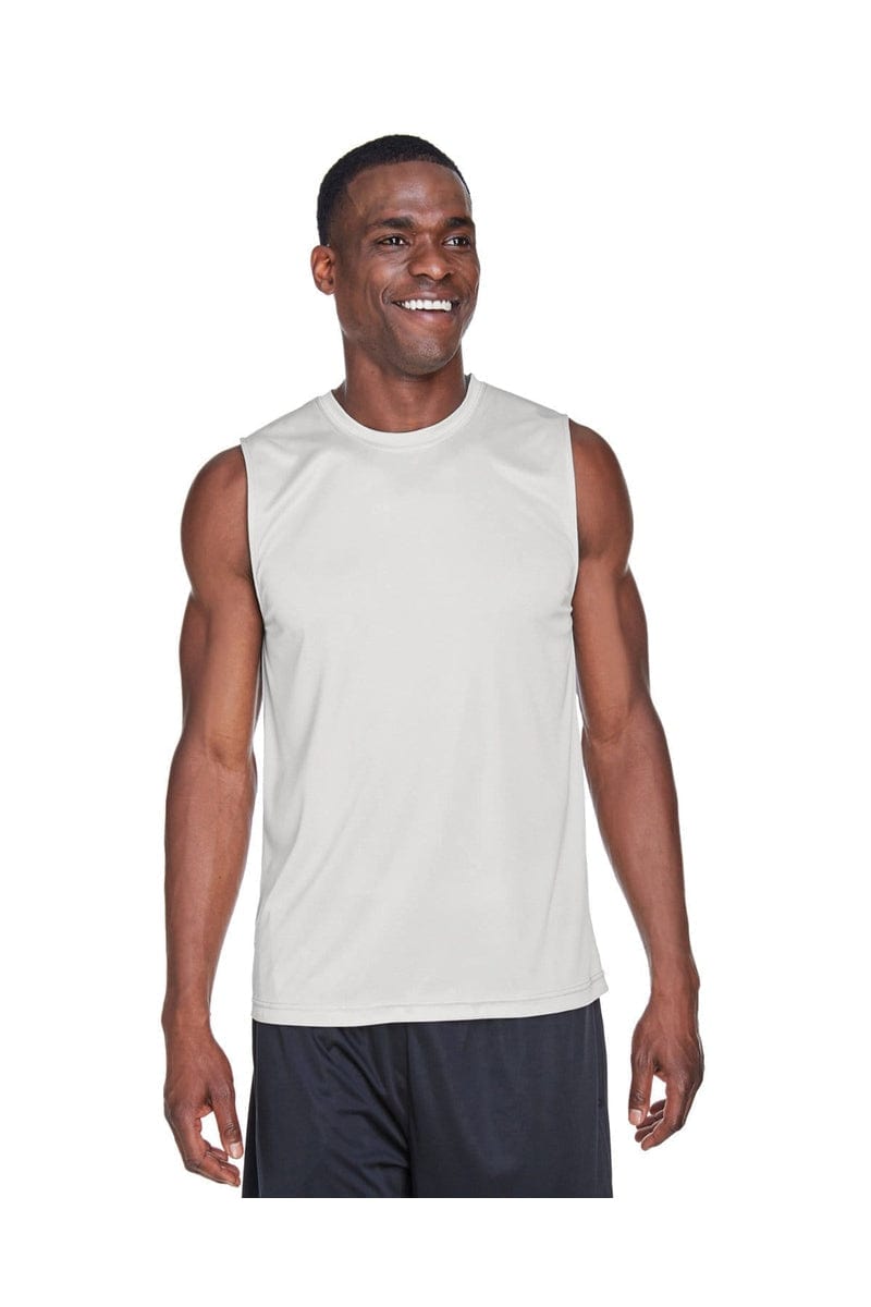 Team 365 TT11M: Men's Performance Muscle T-Shirt in Sport Silver