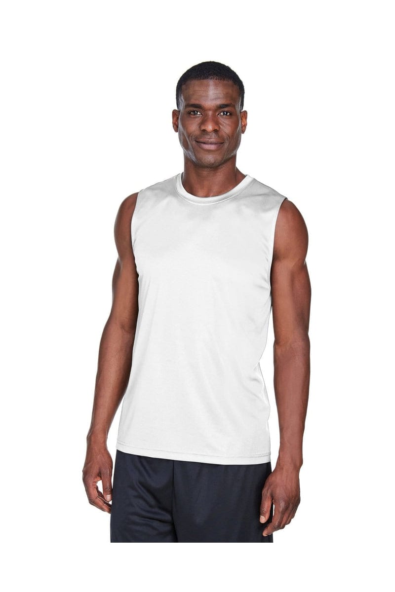 Team 365 TT11M: Men's Performance Muscle T-Shirt in White