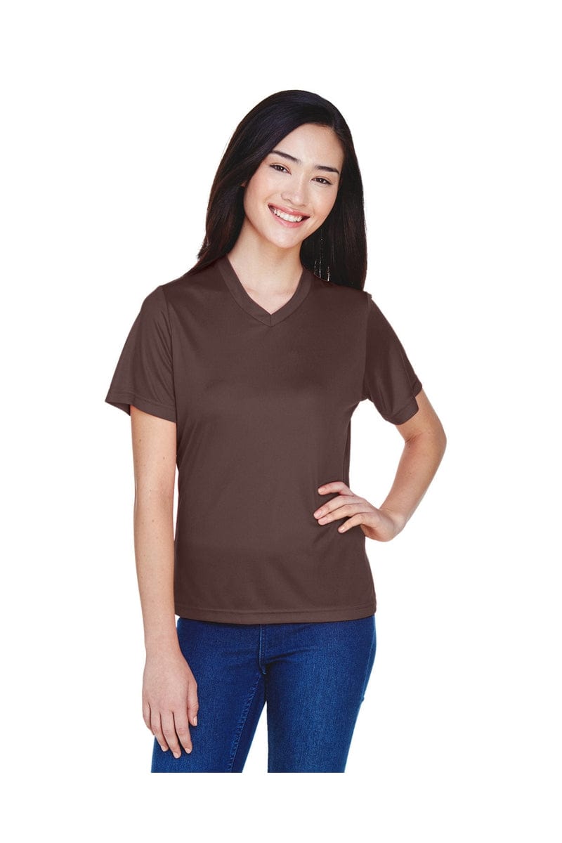Team 365 TT11W: Ladies' Zone Performance T-Shirt in Sport Dark Brown