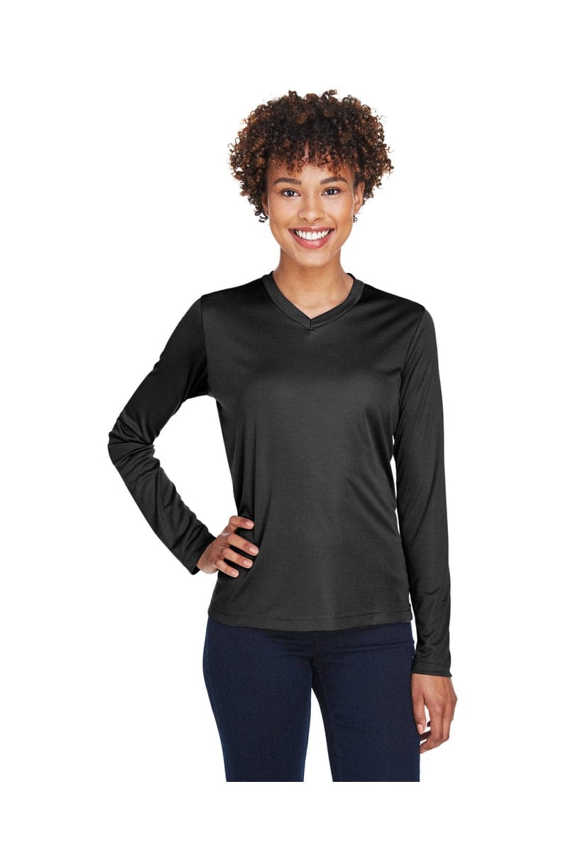 Team 365 TT11WL: Ladies' Zone Performance Long-Sleeve T-Shirt in Black