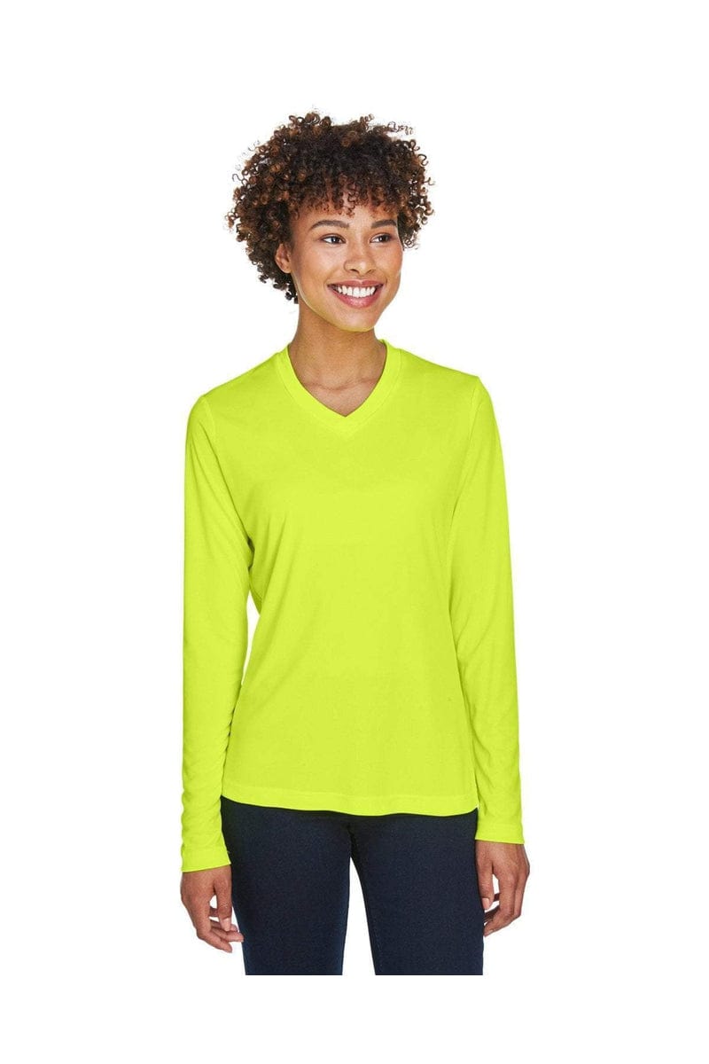 Team 365 TT11WL: Ladies' Zone Performance Long-Sleeve T-Shirt in Safety Yellow