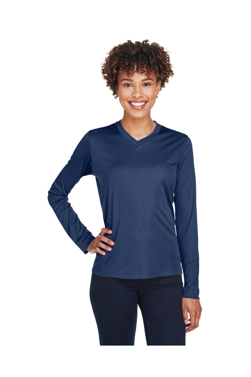 Team 365 TT11WL: Ladies' Zone Performance Long-Sleeve T-Shirt in Sport Dark Navy