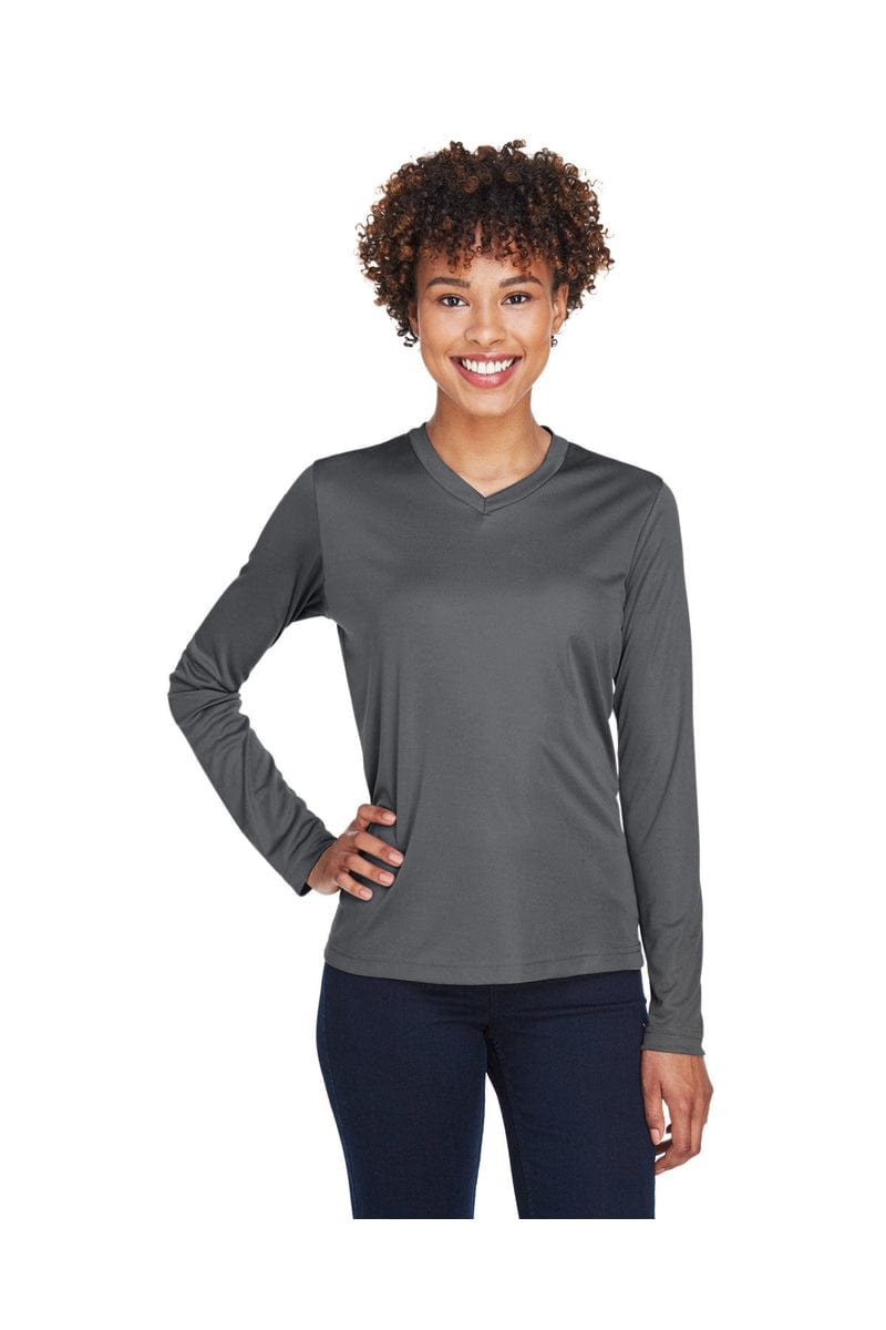 Team 365 TT11WL: Ladies' Zone Performance Long-Sleeve T-Shirt in Sport Graphite