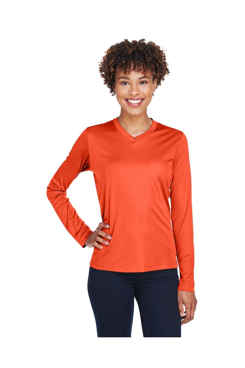 Team 365 TT11WL: Ladies' Zone Performance Long-Sleeve T-Shirt in Sport Orange