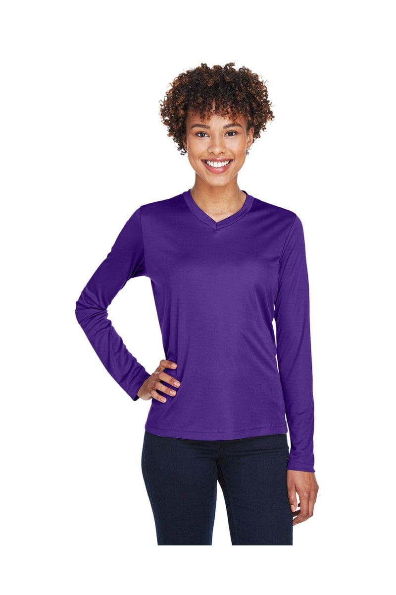 Team 365 TT11WL: Ladies' Zone Performance Long-Sleeve T-Shirt in Sport Purple
