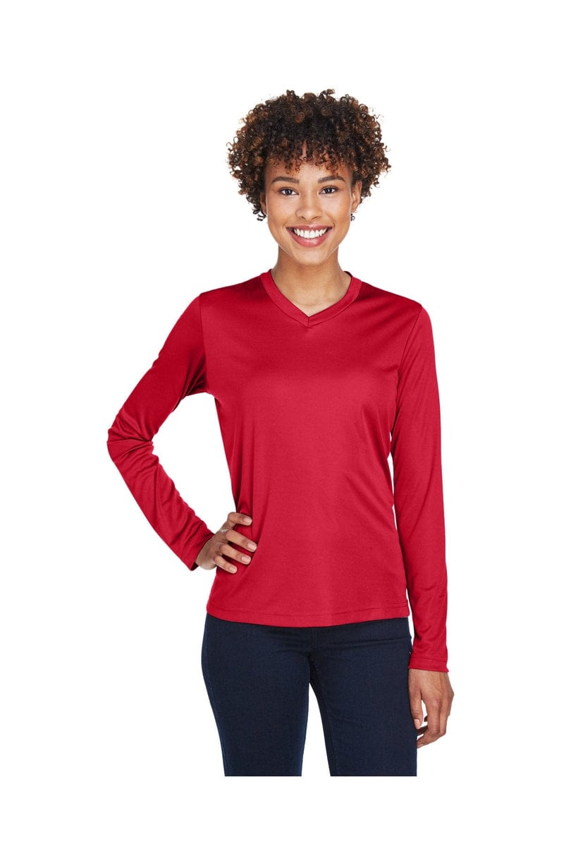 Team 365 TT11WL: Ladies' Zone Performance Long-Sleeve T-Shirt in Sport Red