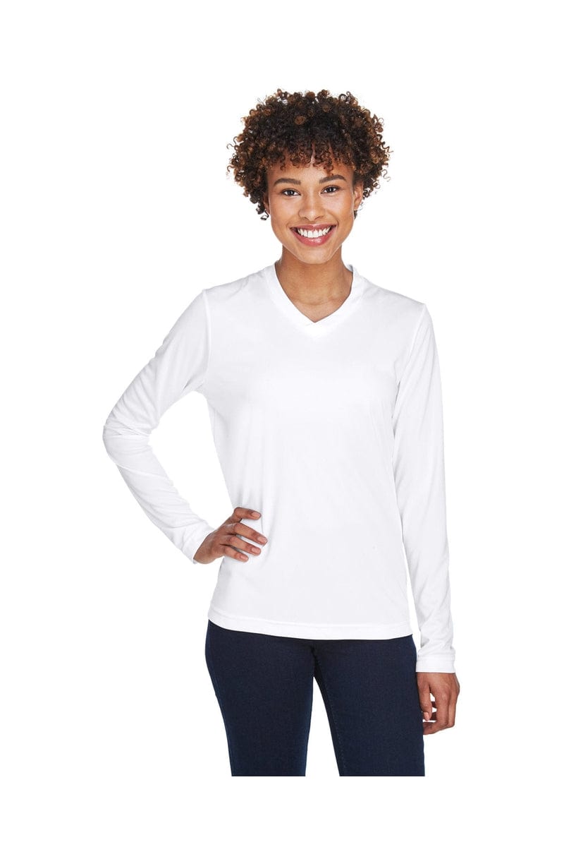 Team 365 TT11WL: Ladies' Zone Performance Long-Sleeve T-Shirt in White