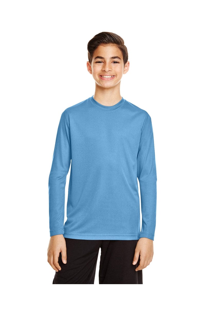 Team 365 TT11YL: Youth Zone Performance Long-Sleeve T-Shirt in Sport Light Blue