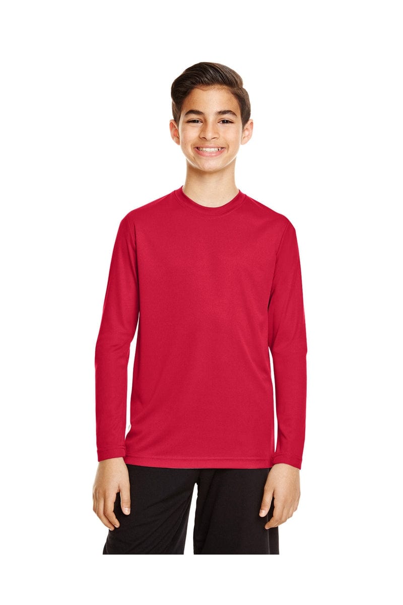 Team 365 TT11YL: Youth Zone Performance Long-Sleeve T-Shirt in Sport Red