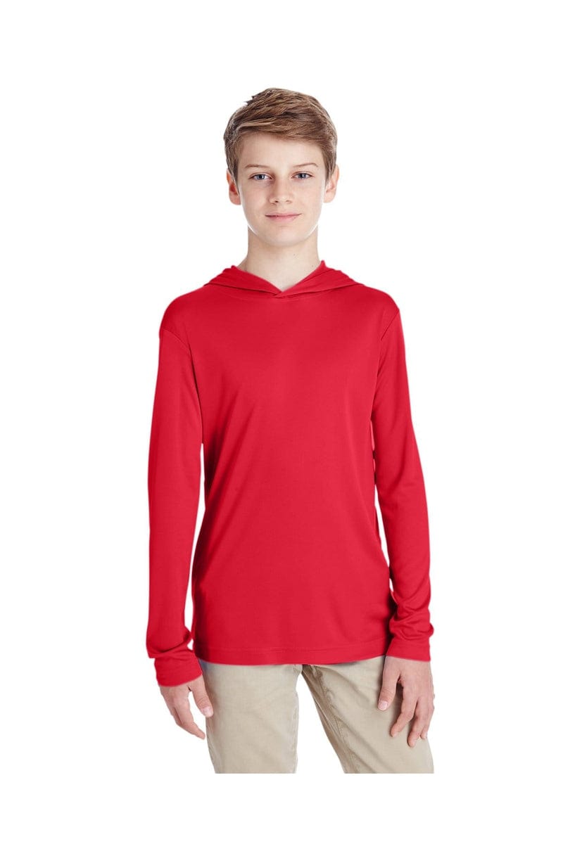 Team 365 TT41Y: Youth Zone Performance Hoodie in Sport Red