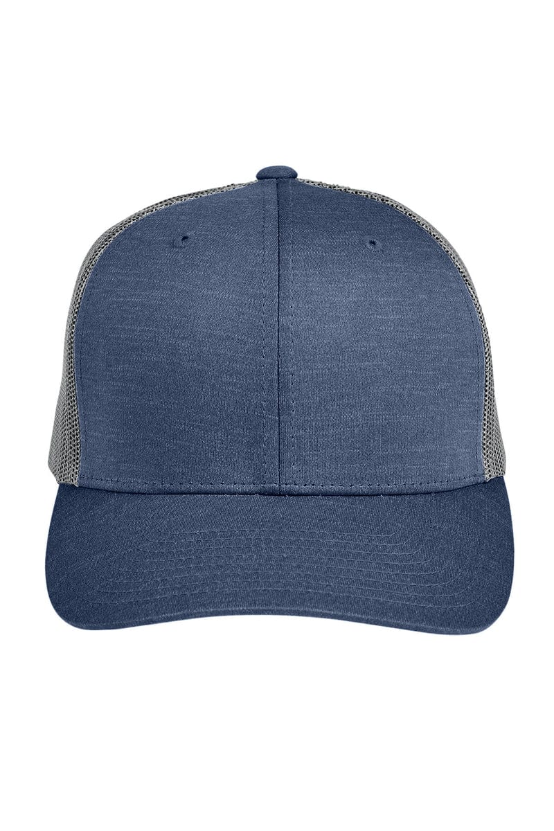 Team 365 TT802 by Yupoong(r) Adult Zone Sonic Heather Trucker Cap in Sp D Nvy Ht/ S G