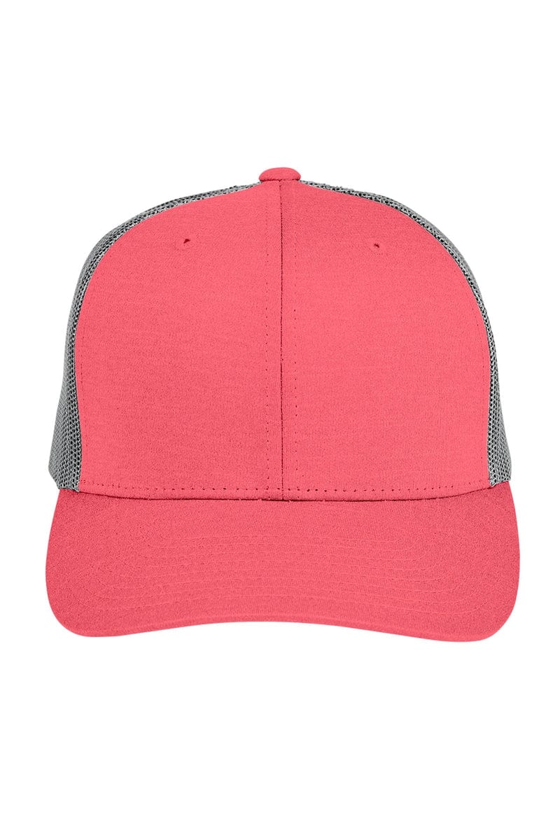 Team 365 TT802 by Yupoong(r) Adult Zone Sonic Heather Trucker Cap in Sp Red Ht/ Sp Gr