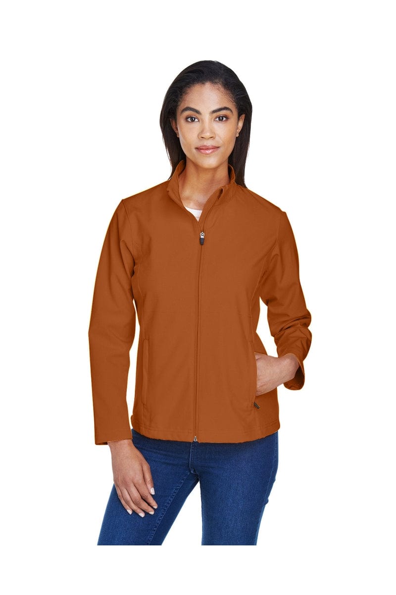 Team 365 TT80W Ladies' Leader Soft Shell Jacket, Basic Colors in Sport Bnrt Ornge