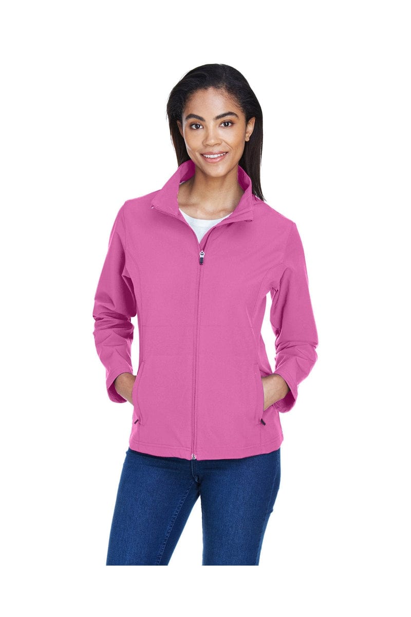 Team 365 TT80W Ladies' Leader Soft Shell Jacket in Sp Charity Pink