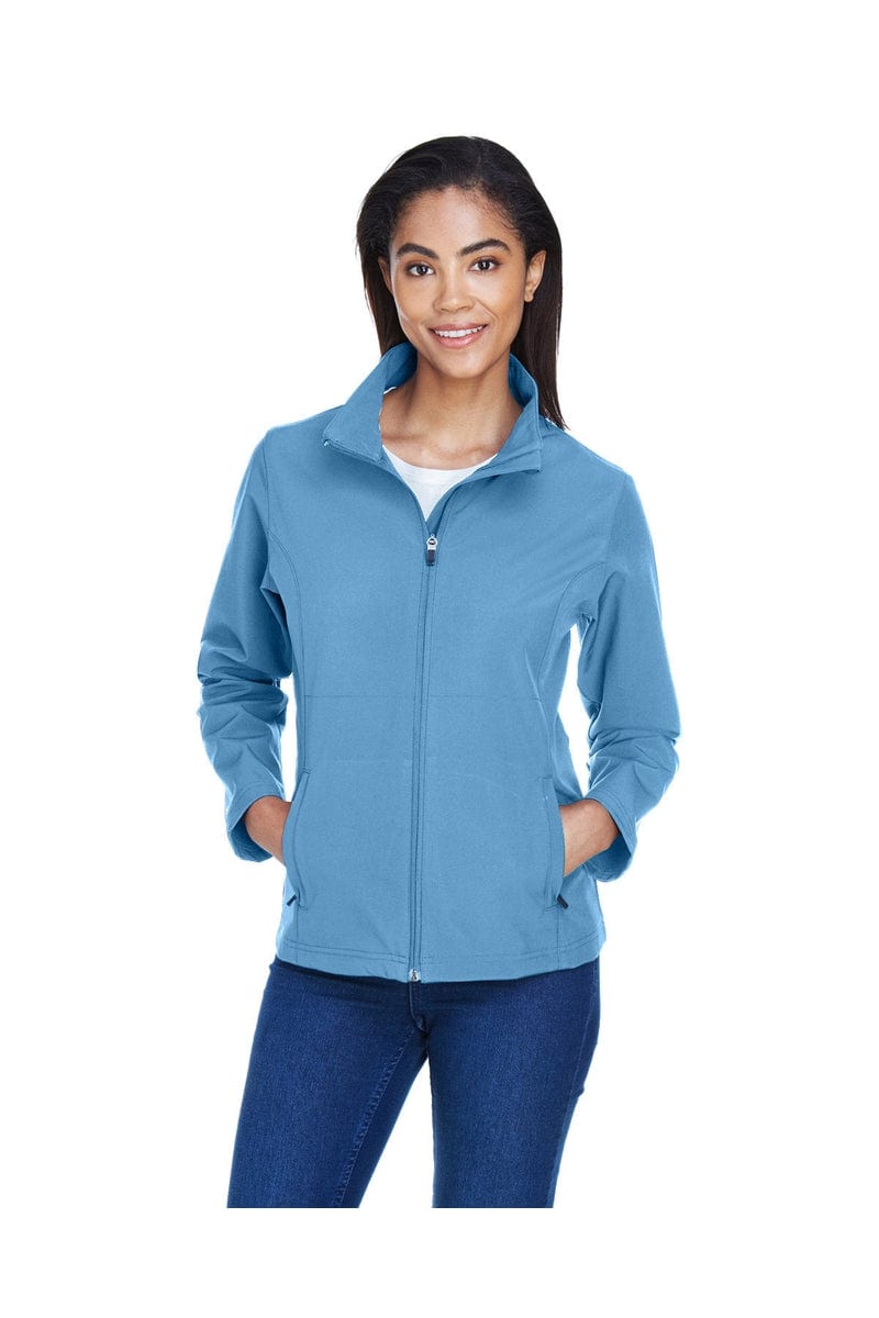Team 365 TT80W Ladies' Leader Soft Shell Jacket in Sport Light Blue