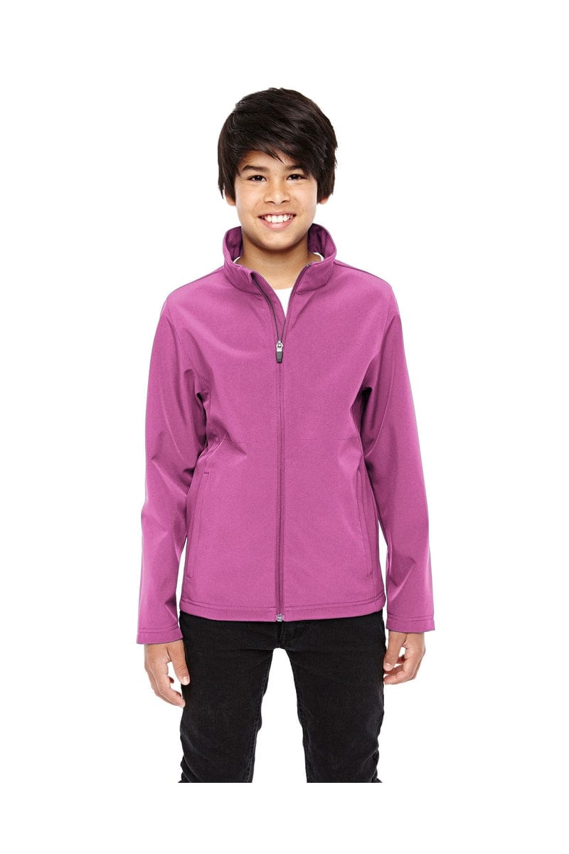 Team 365 TT80Y Youth Leader Soft Shell Jacket in Sp Charity Pink