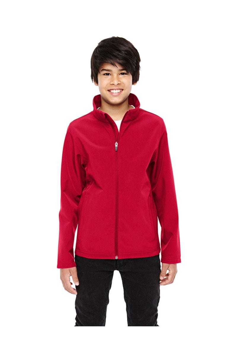 Team 365 TT80Y Youth Leader Soft Shell Jacket in Sport Red