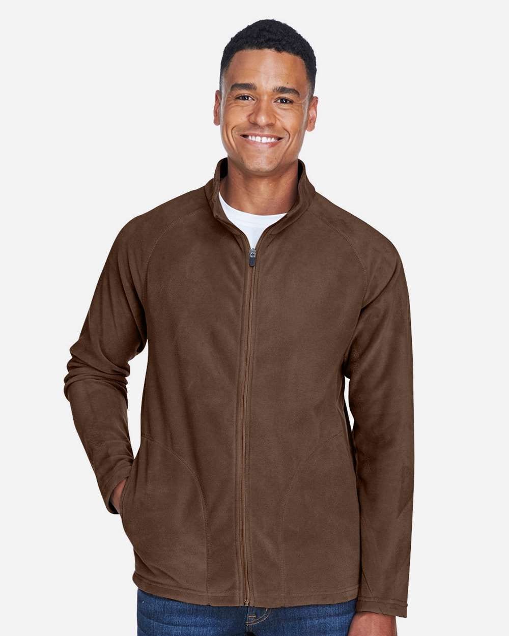 Team 365 TT90 Men's Campus Microfleece Jacket in Sport Dark Brown