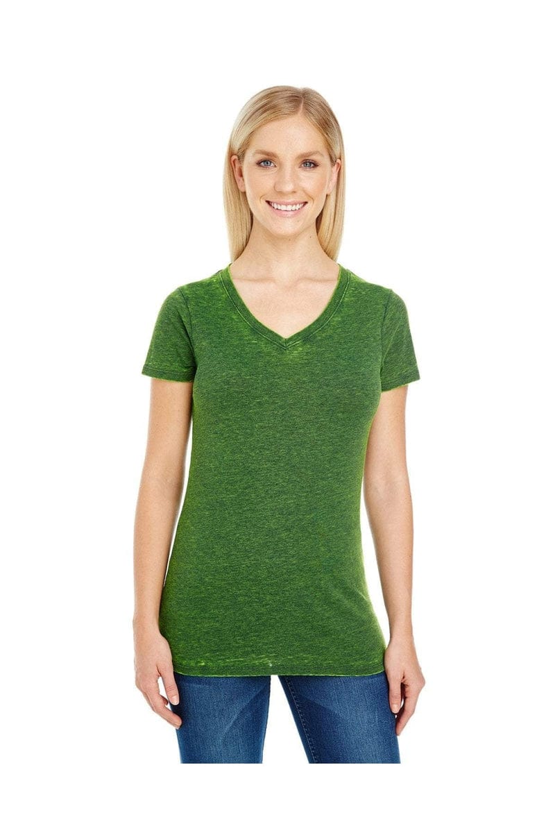 Threadfast Apparel 215B: Ladies' Cross Dye Short-Sleeve V-Neck T-Shirt in 