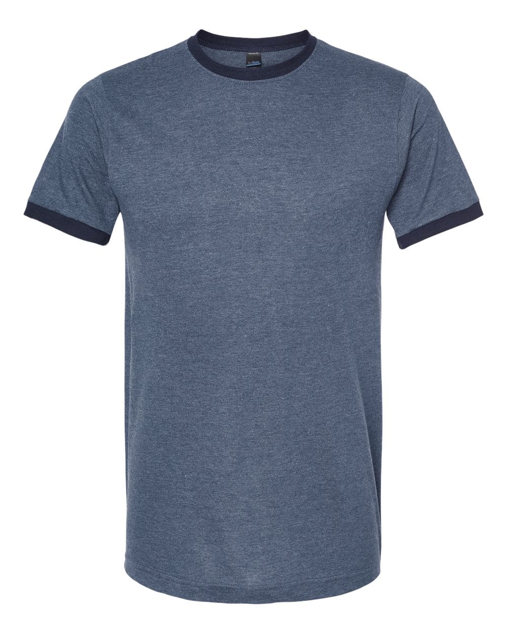 Tultex 10711 XS / Heather Denim/ Navy Tultex 246 Unisex Fine Jersey Ringer T-Shirt