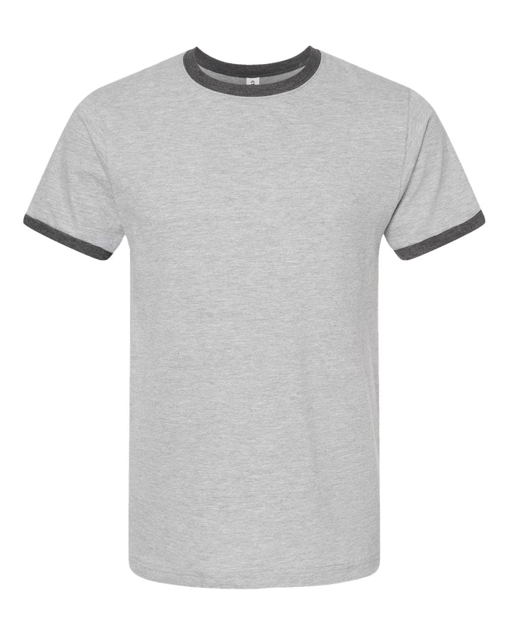Tultex 10711 XS / Heather Grey/ Heather Charcoal Tultex 246 Unisex Fine Jersey Ringer T-Shirt