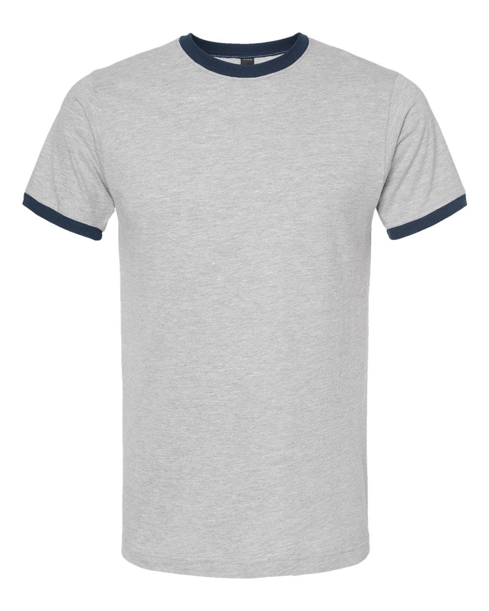 Tultex 10711 XS / Heather Grey/ Navy Tultex 246 Unisex Fine Jersey Ringer T-Shirt
