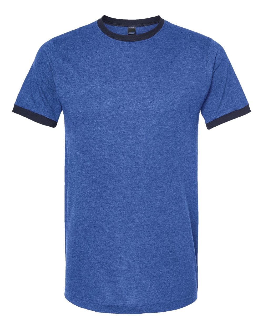 Tultex 10711 XS / Heather Royal/ Navy Tultex 246 Unisex Fine Jersey Ringer T-Shirt