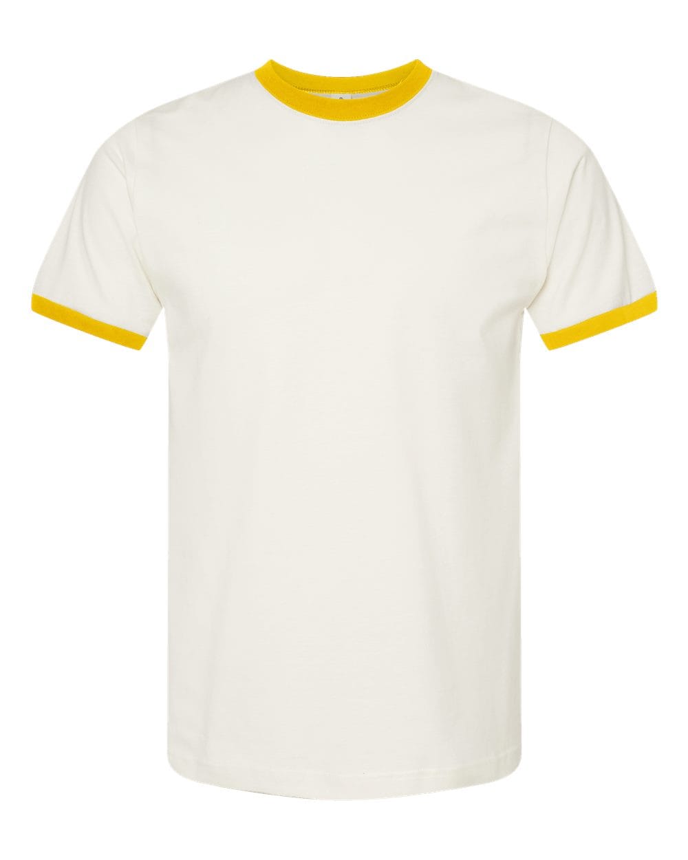 Tultex 10711 XS / Vintage White/ Mellow Yellow Tultex 246 Unisex Fine Jersey Ringer T-Shirt