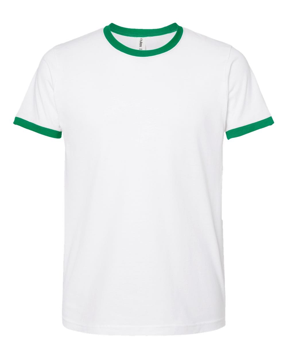 Tultex 10711 XS / White/ Kelly Tultex 246 Unisex Fine Jersey Ringer T-Shirt