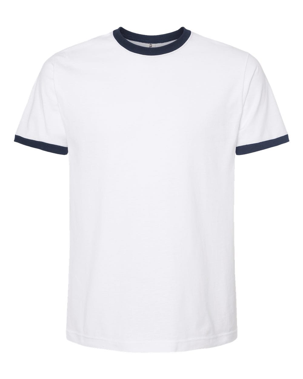 Tultex 10711 XS / White/ Navy Tultex 246 Unisex Fine Jersey Ringer T-Shirt