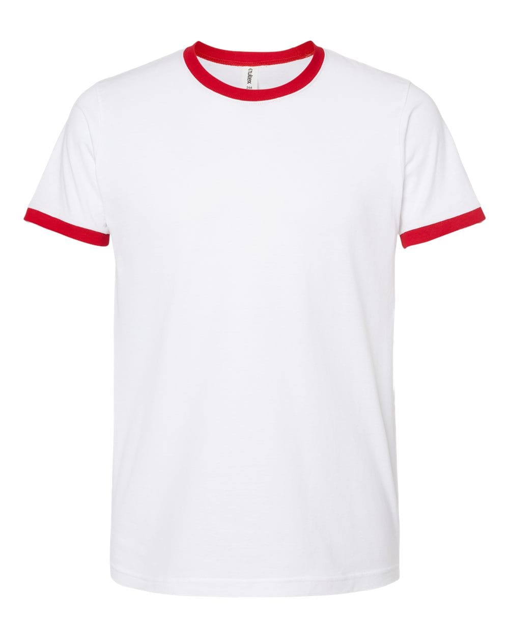 Tultex 10711 XS / White/ Red Tultex 246 Unisex Fine Jersey Ringer T-Shirt