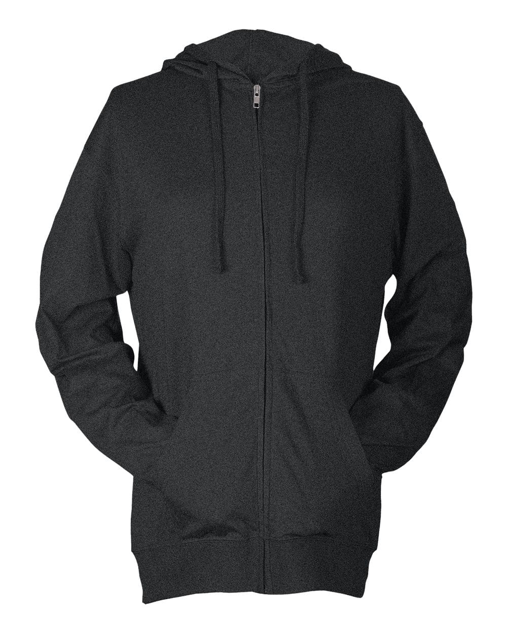 Tultex 10719 XS / Heather Charcoal Tultex 260 Unisex Beach Full-Zip Hooded Long Sleeve T-Shirt