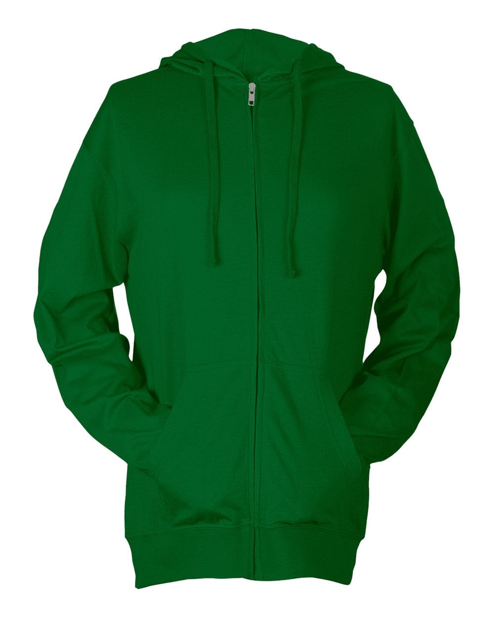 Tultex 10719 XS / Kelly Green Tultex 260 Unisex Beach Full-Zip Hooded Long Sleeve T-Shirt