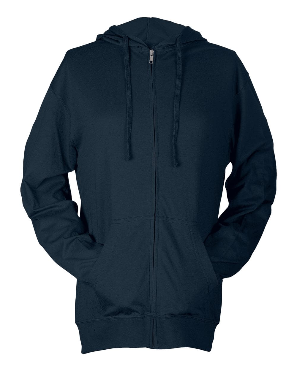 Tultex 10719 XS / Navy Tultex 260 Unisex Beach Full-Zip Hooded Long Sleeve T-Shirt