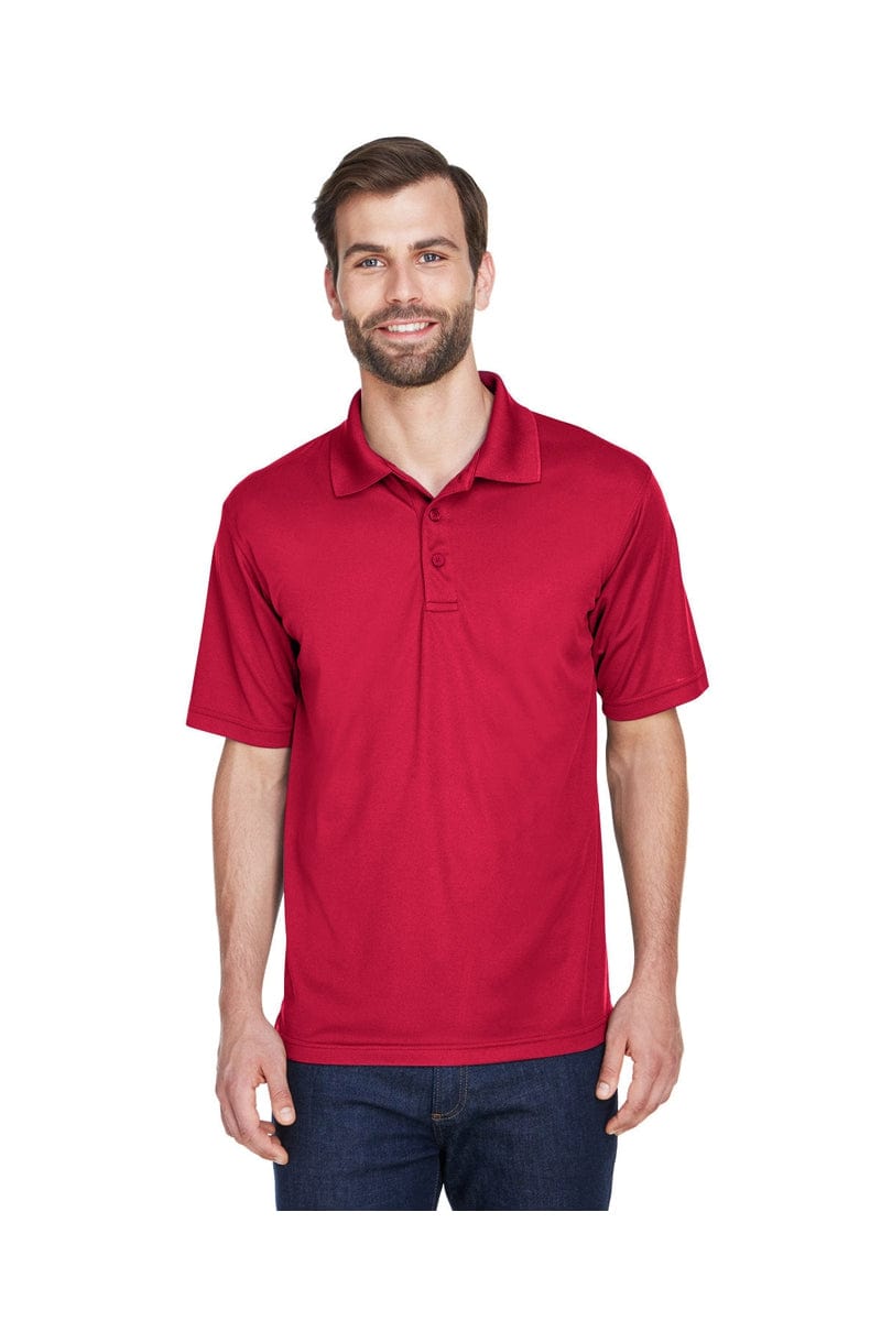 UltraClub 8210 Men's Cool & Dry Mesh Pique Polo, Basic Colors in Cardinal