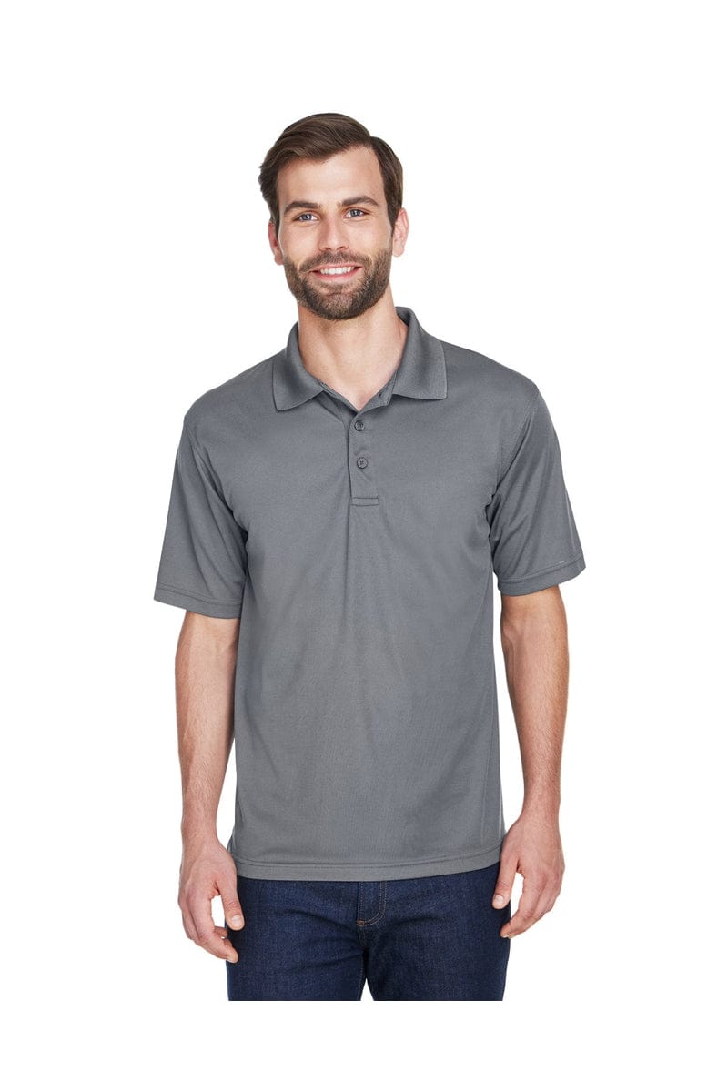 UltraClub 8210 Men's Cool & Dry Mesh Pique Polo, Basic Colors in Charcoal