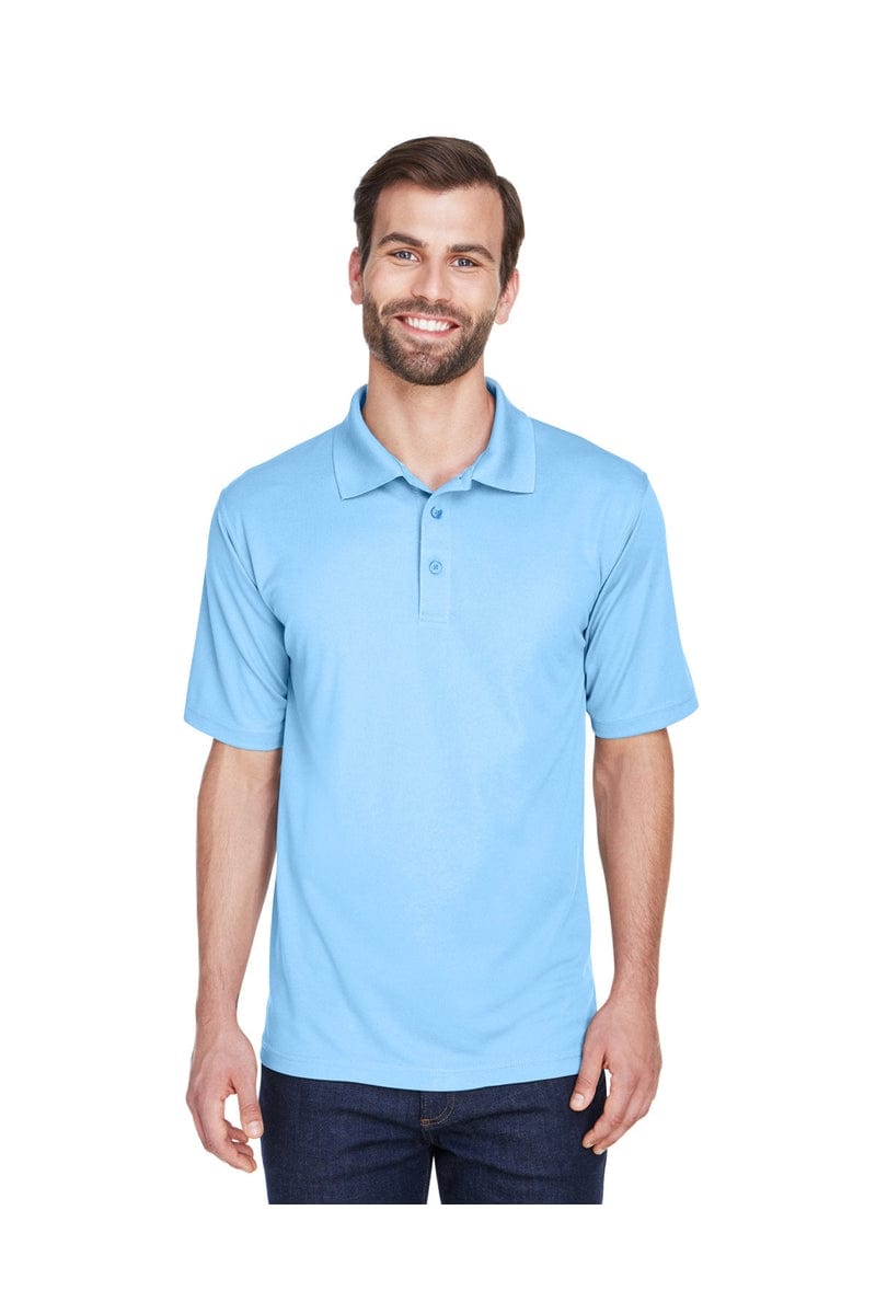 UltraClub 8210 Men's Cool & Dry Mesh Pique Polo, Basic Colors in Columbia Blue