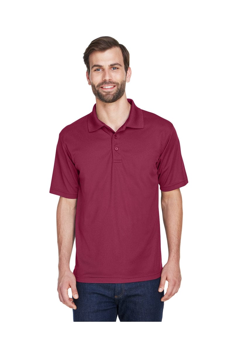 UltraClub 8210 Men's Cool & Dry Mesh Pique Polo, Basic Colors in Maroon