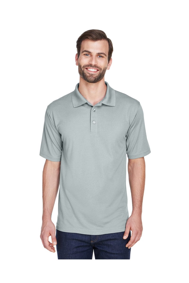 UltraClub 8210 Men's Cool & Dry Mesh Pique Polo, Basic Colors in Silver