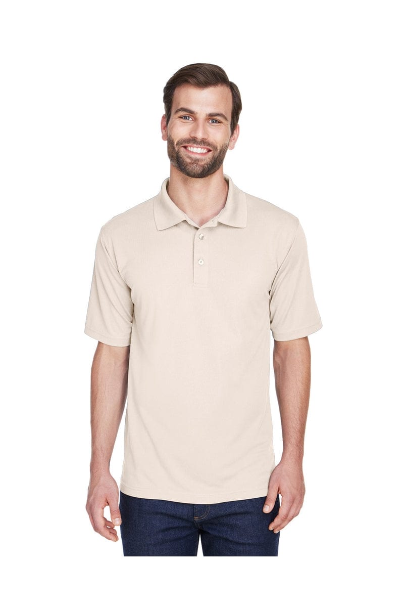 UltraClub 8210 Men's Cool & Dry Mesh Pique Polo, Basic Colors in Stone