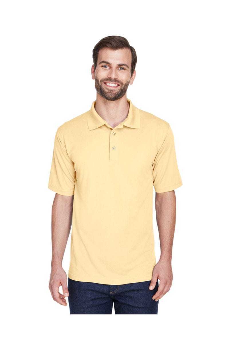 UltraClub 8210 Men's Cool & Dry Mesh Pique Polo, Traditional Colors in Yellow Haze